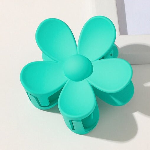 FLOWER HAIR CLAW CLIP - AQUA