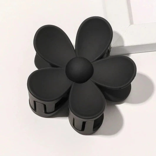 FLOWER HAIR CLAW CLIP - BLACK