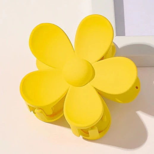 FLOWER HAIR CLAW CLIP - YELLOW