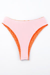 Orange Textured Honeycomb Bikini Bottom
