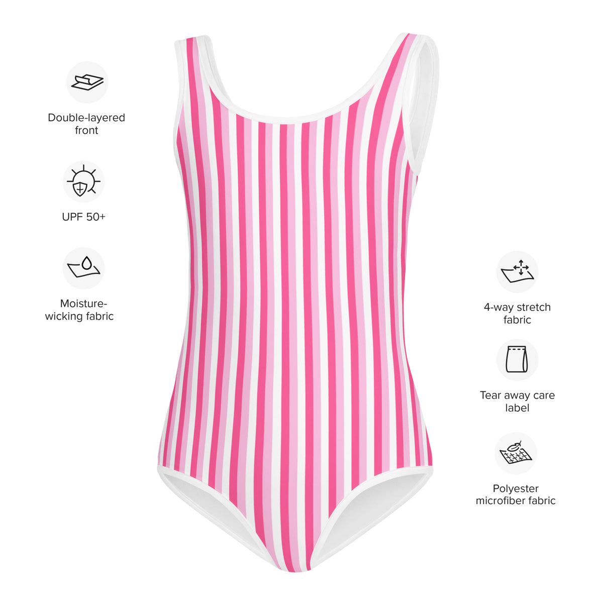 SOFIA KIDS SWIMSUIT - PINK STRIPES