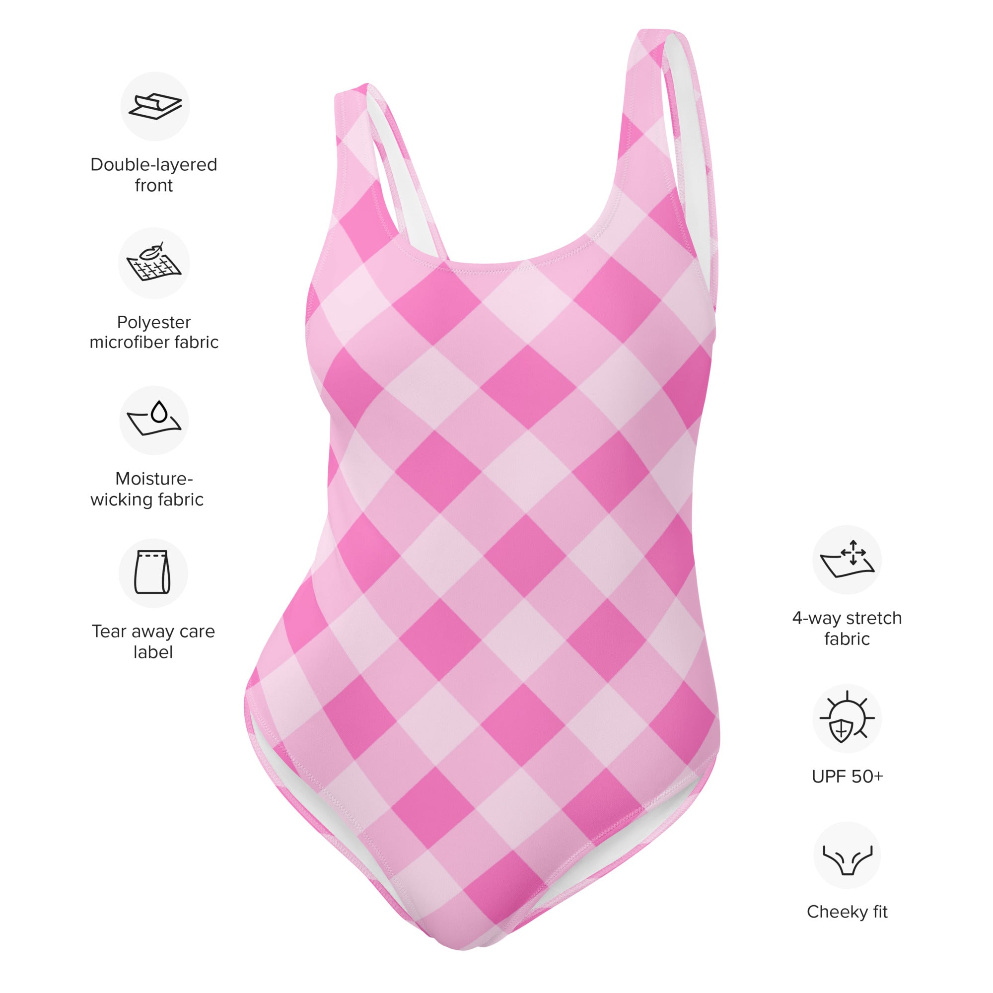 FLORIDA ECO ONE PIECE SWIMSUIT - PINK GINGHAM – PINKCOLADA