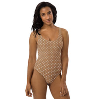 FLORIDA ECO ONE PIECE SWIMSUIT - BROWN POLKA DOTS