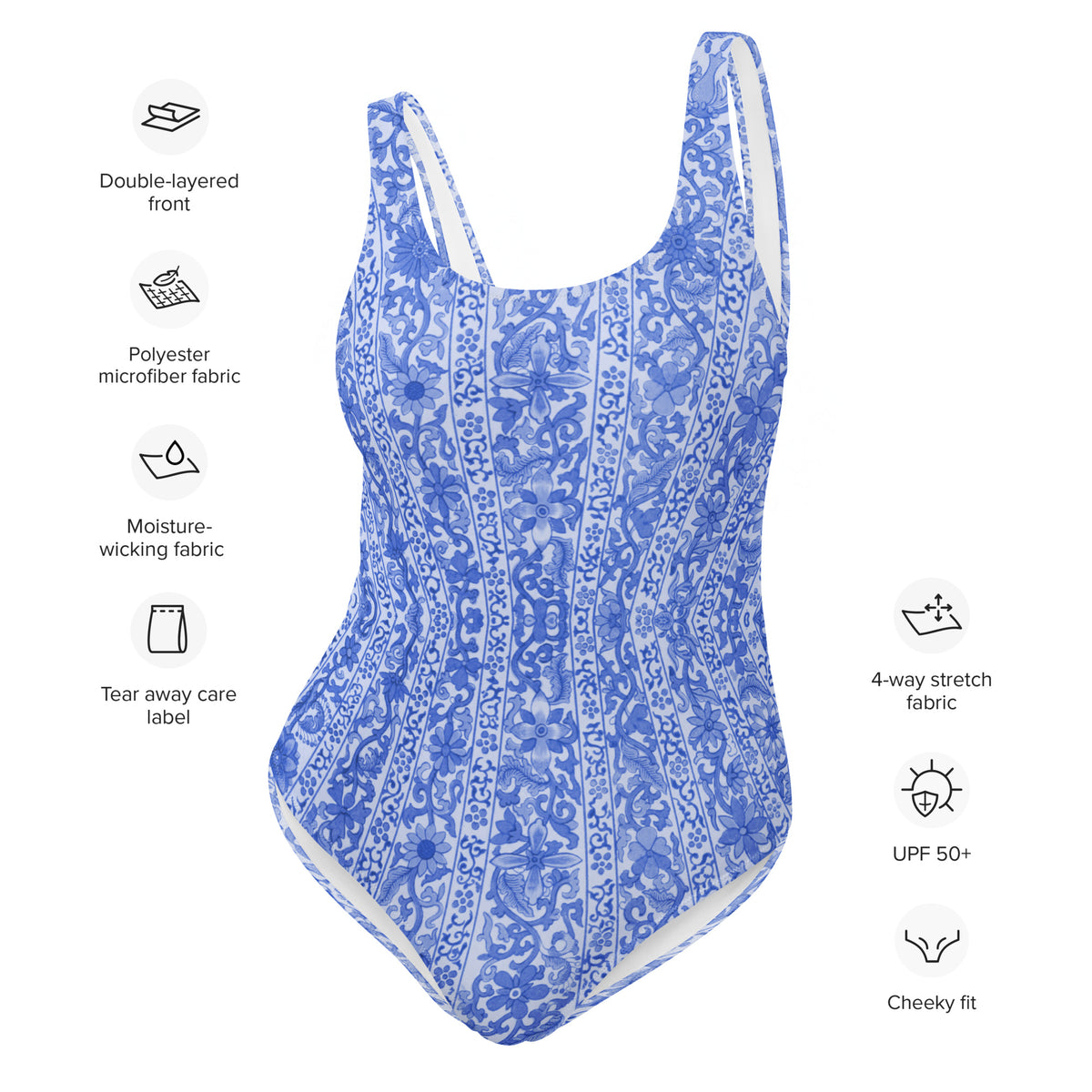 FLORIDA ECO ONE PIECE SWIMSUIT - BLUE VINTAGE ORIENTAL