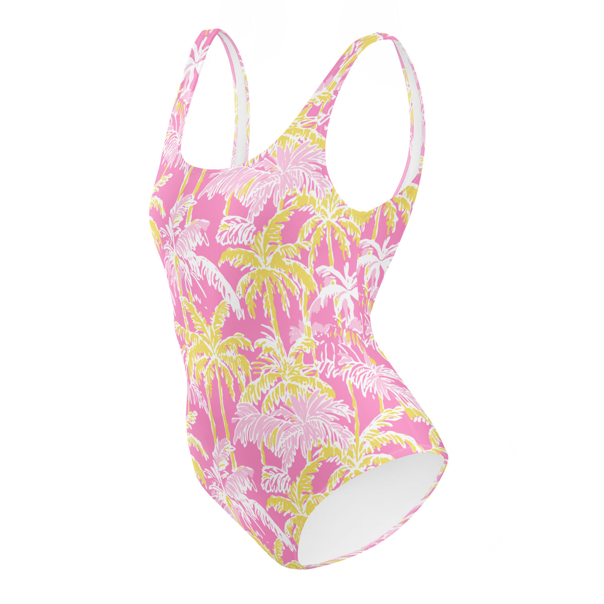 FLORIDA ECO ONE PIECE SWIMSUIT - PINK & YELLOW PALMS