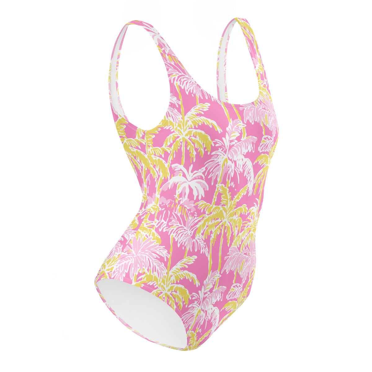 FLORIDA ECO ONE PIECE SWIMSUIT - PINK & YELLOW PALMS