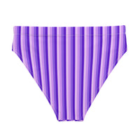 MIAMI ECO HIGH WAISTED BIKINI BOTTOM - PURPLE STRIPES