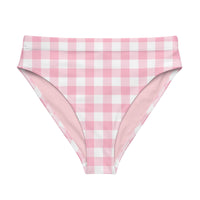 MIAMI ECO HIGH WAISTED BIKINI BOTTOM | PINK GINGHAM