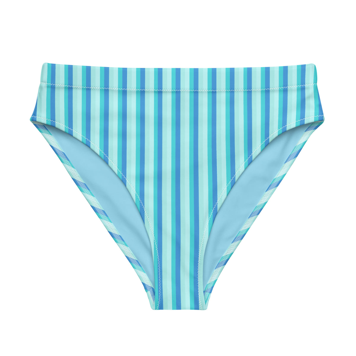 MIAMI ECO HIGH WAISTED BIKINI BOTTOM - BLUE STRIPES