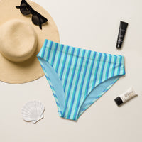 MIAMI ECO HIGH WAISTED BIKINI BOTTOM - BLUE STRIPES