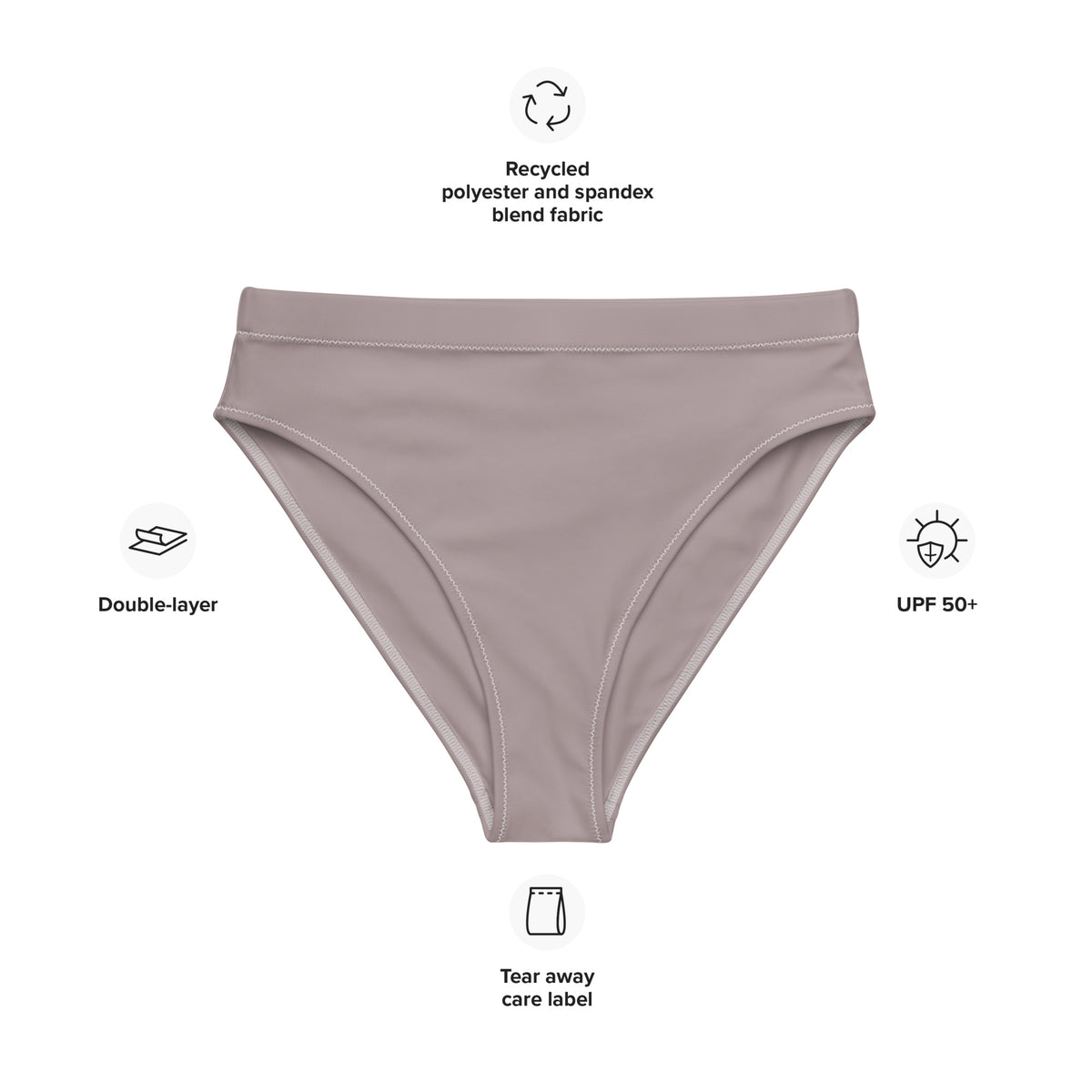 MIAMI ECO HIGH WAISTED BIKINI BOTTOM - COCO MOCHA