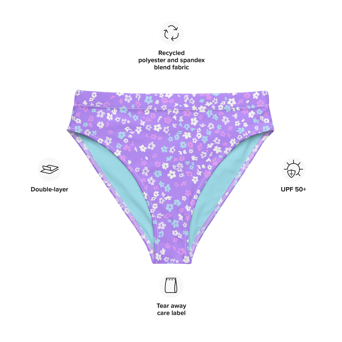 MIAMI ECO HIGH WAISTED BIKINI BOTTOM | PURPLE COLADA ECO