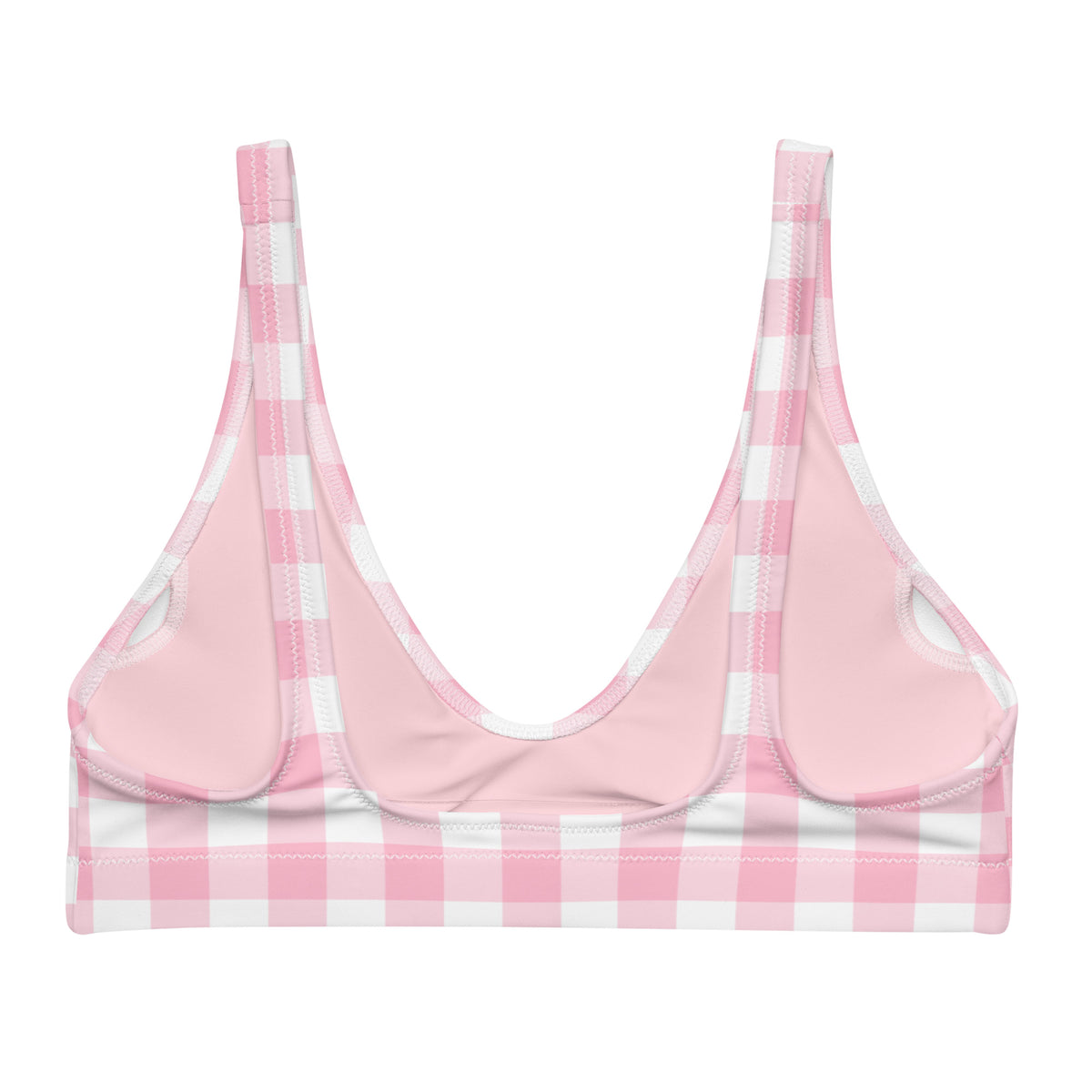 BELLA ECO PADDED BIKINI TOP | PINK GINGHAM