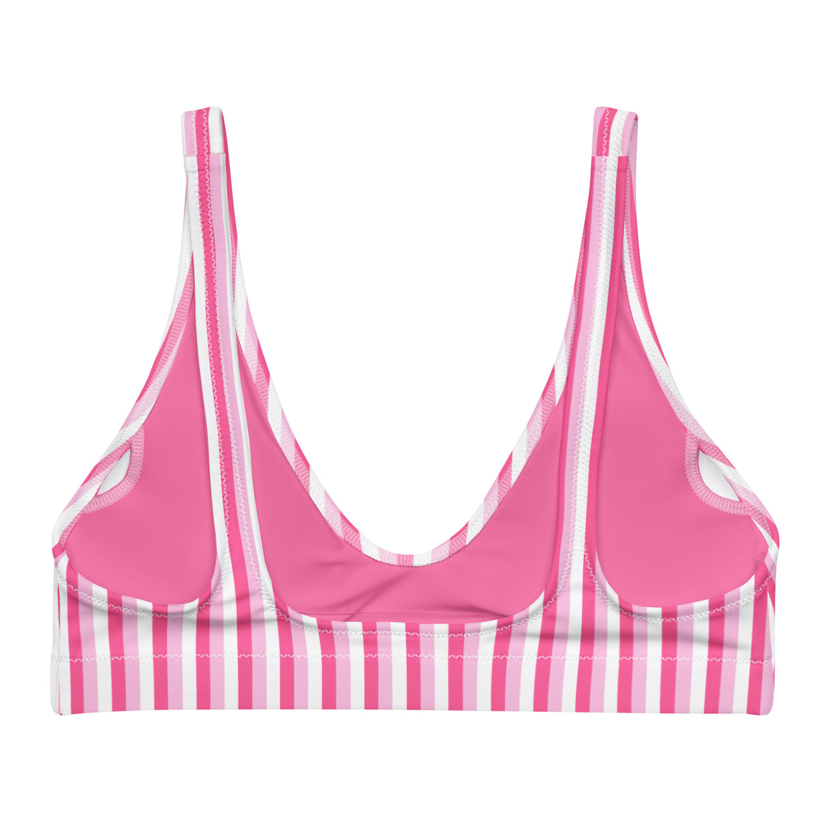 BELLA ECO PADDED BIKINI TOP - PINK STRIPES