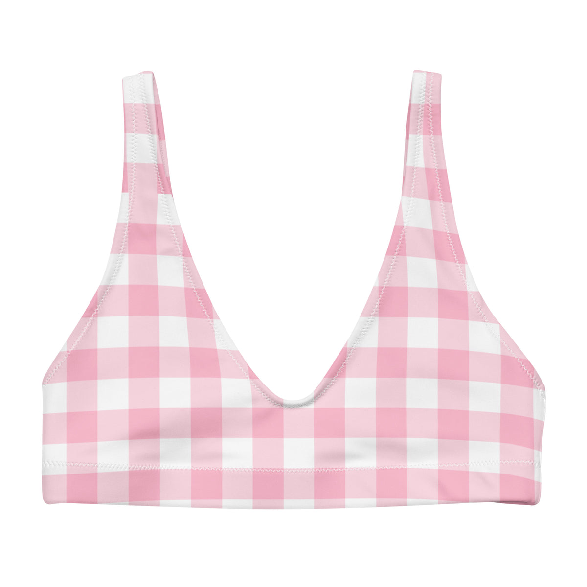 BELLA ECO PADDED BIKINI TOP | PINK GINGHAM