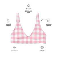 BELLA ECO PADDED BIKINI TOP | PINK GINGHAM