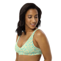 BELLA ECO PADDED BIKINI TOP - GARDEN PARTY SKY BLUE FLORALS