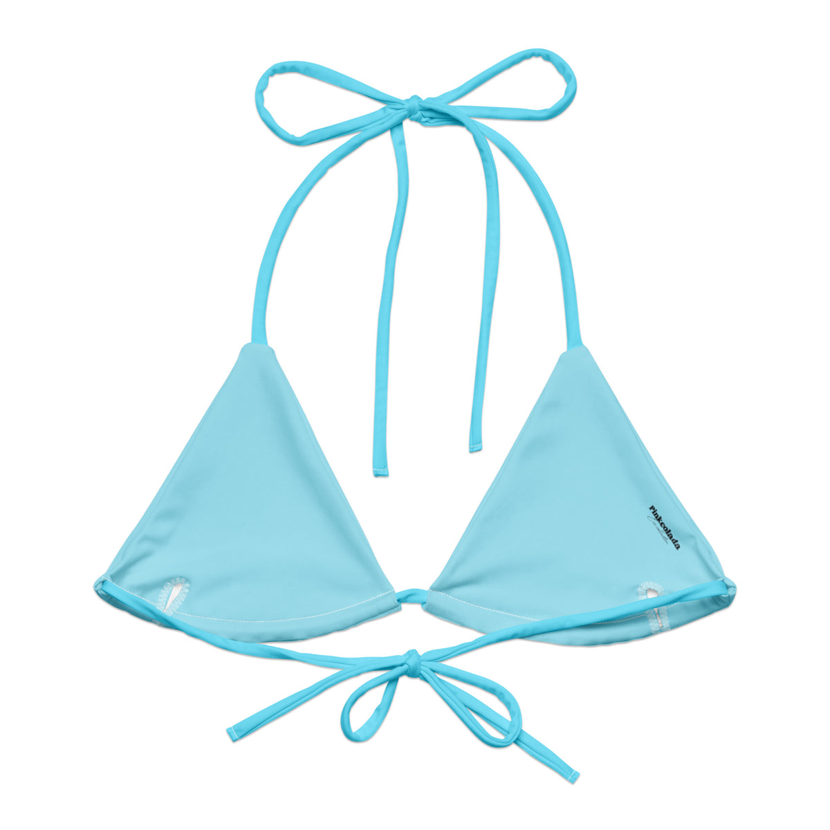 TRIANGLE STRING BIKINI TOP ECO - CANDY BLUE