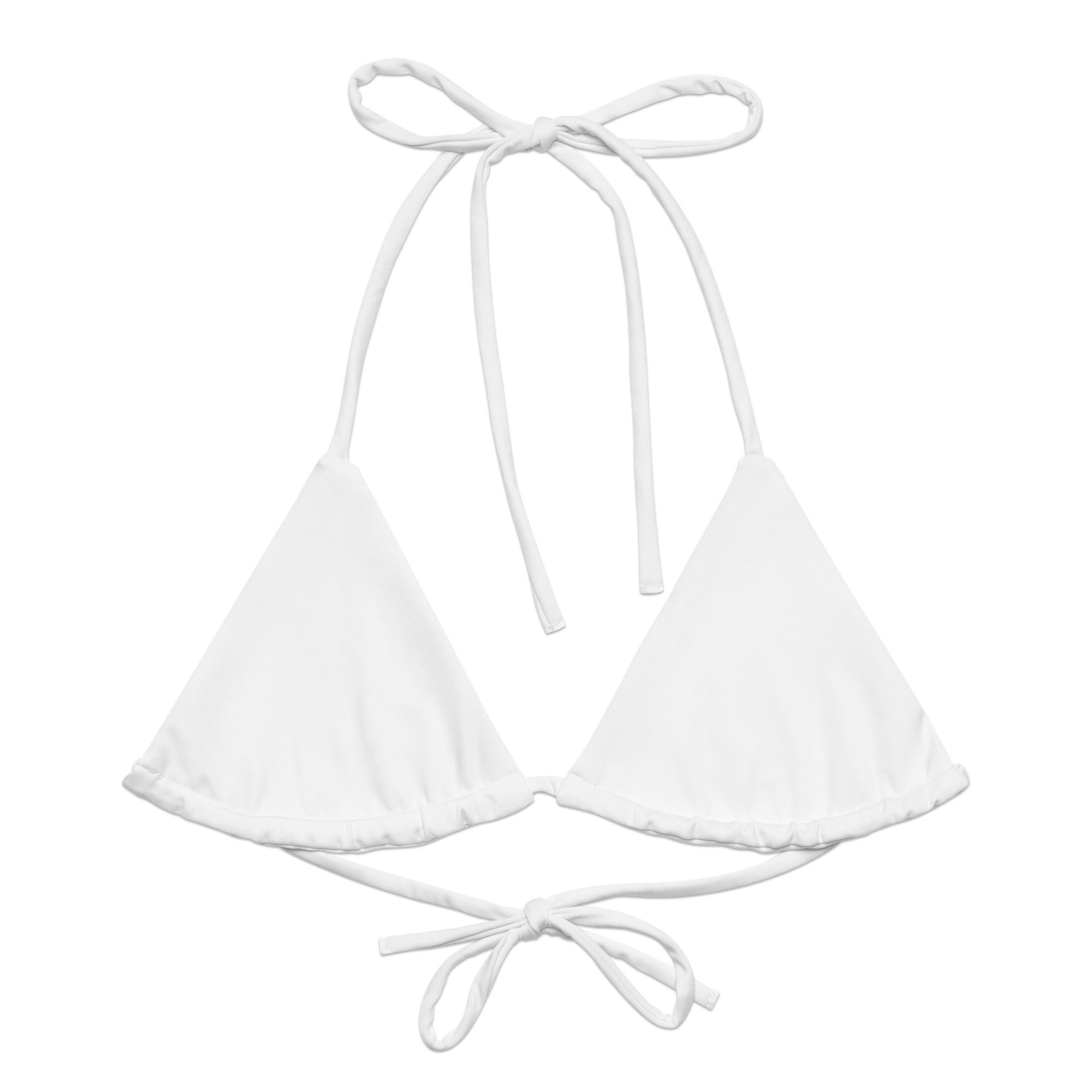 TRIANGLE STRING BIKINI TOP ECO - WHITE – PINKCOLADA