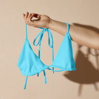 TRIANGLE STRING BIKINI TOP ECO - CANDY BLUE