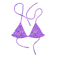 TRIANGLE STRING BIKINI TOP ECO - DITSY PURPLES