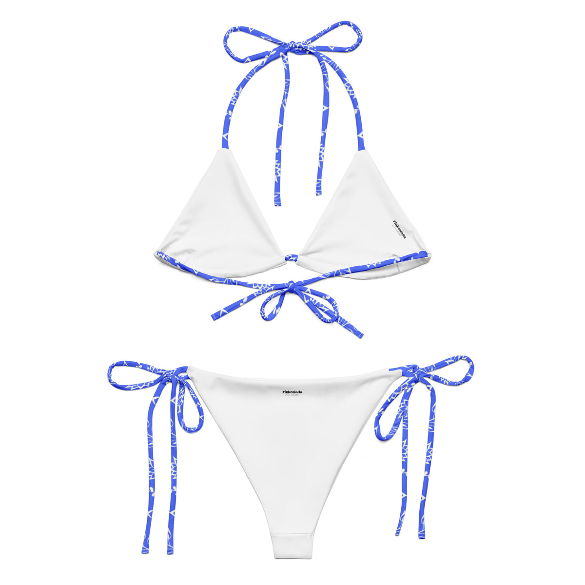 STRING BIKINI SET ECO - GARDEN PARTY BLUE