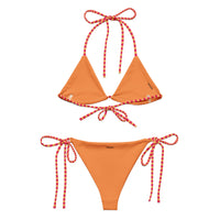 STRING BIKINI SET ECO - ORANGE & RED STRIPES