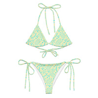 STRING BIKINI SET ECO - GARDEN PARTY SKY BLUE FLORALS