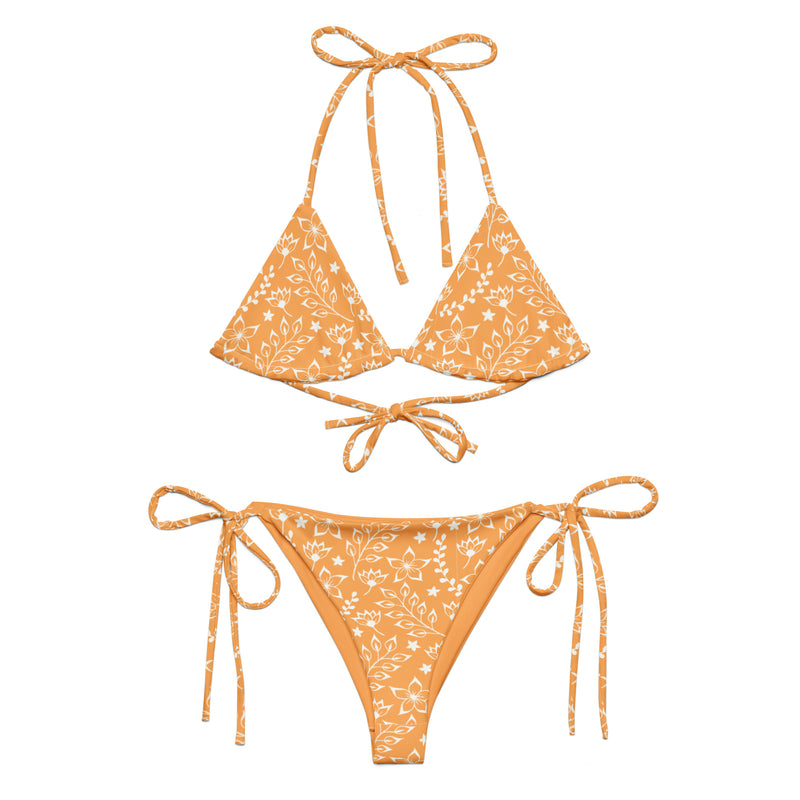 STRING BIKINI SET ECO - GARDEN PARTY ORANGE – PINKCOLADA