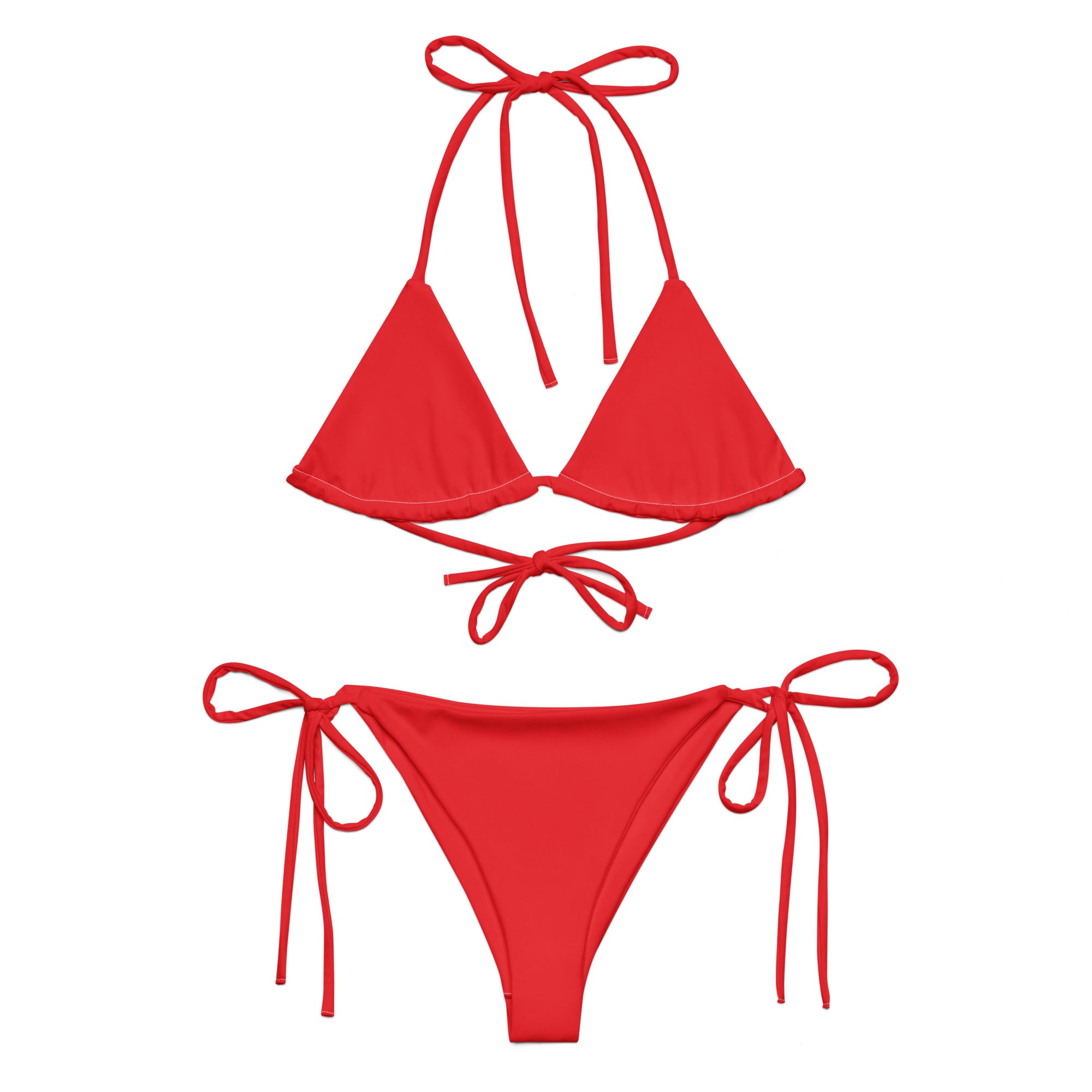★LOOPLOOP★ String Bikini Top Rosie Dot Red 5015666682 Nick String Triangle Bikini Top - True Red