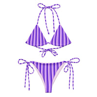 STRING BIKINI SET ECO - PURPLE STRIPES