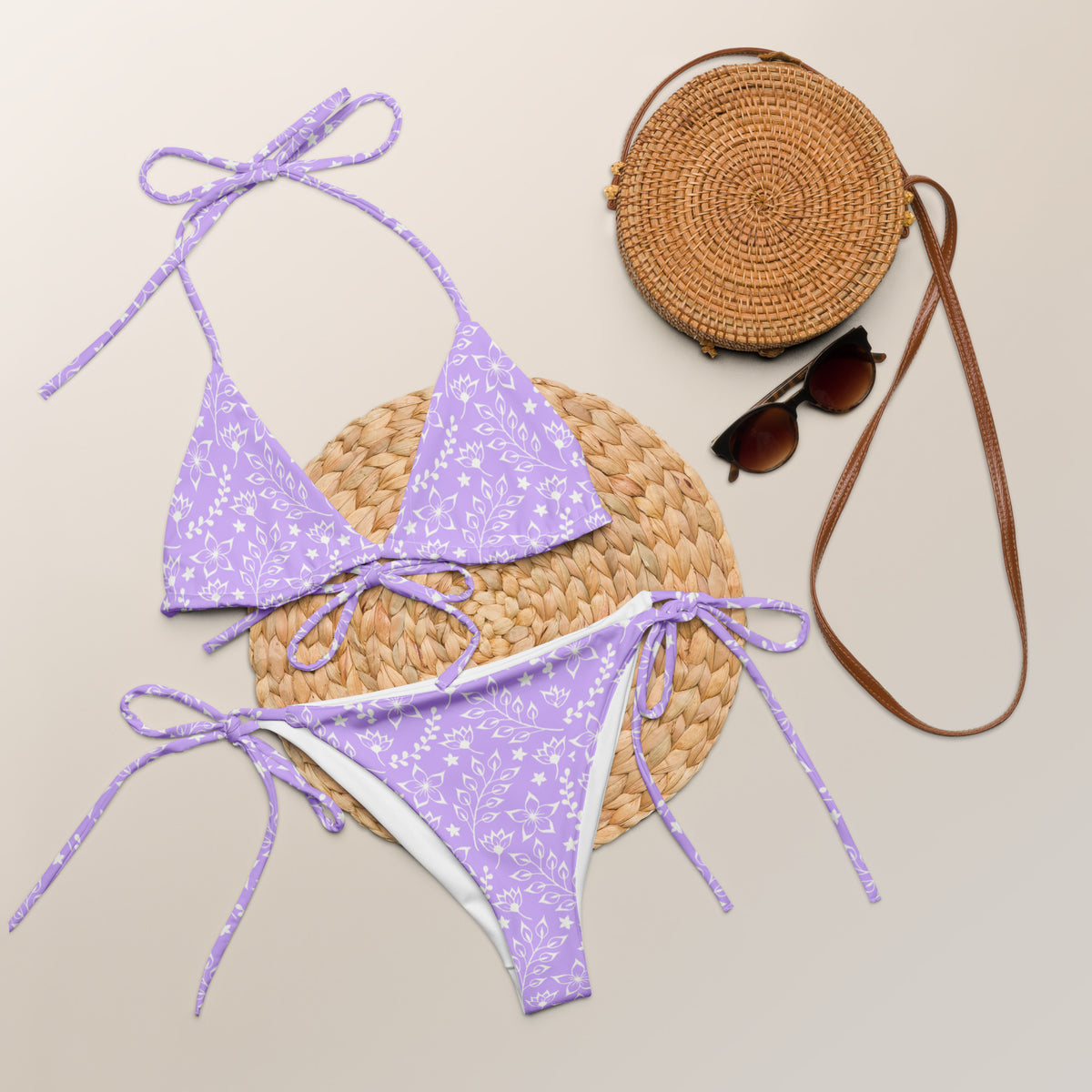 STRING BIKINI SET ECO - GARDEN PARTY LILAC