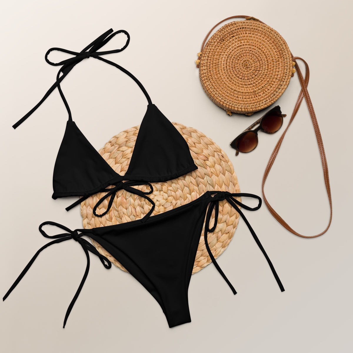 STRING BIKINI SET ECO - BLACK