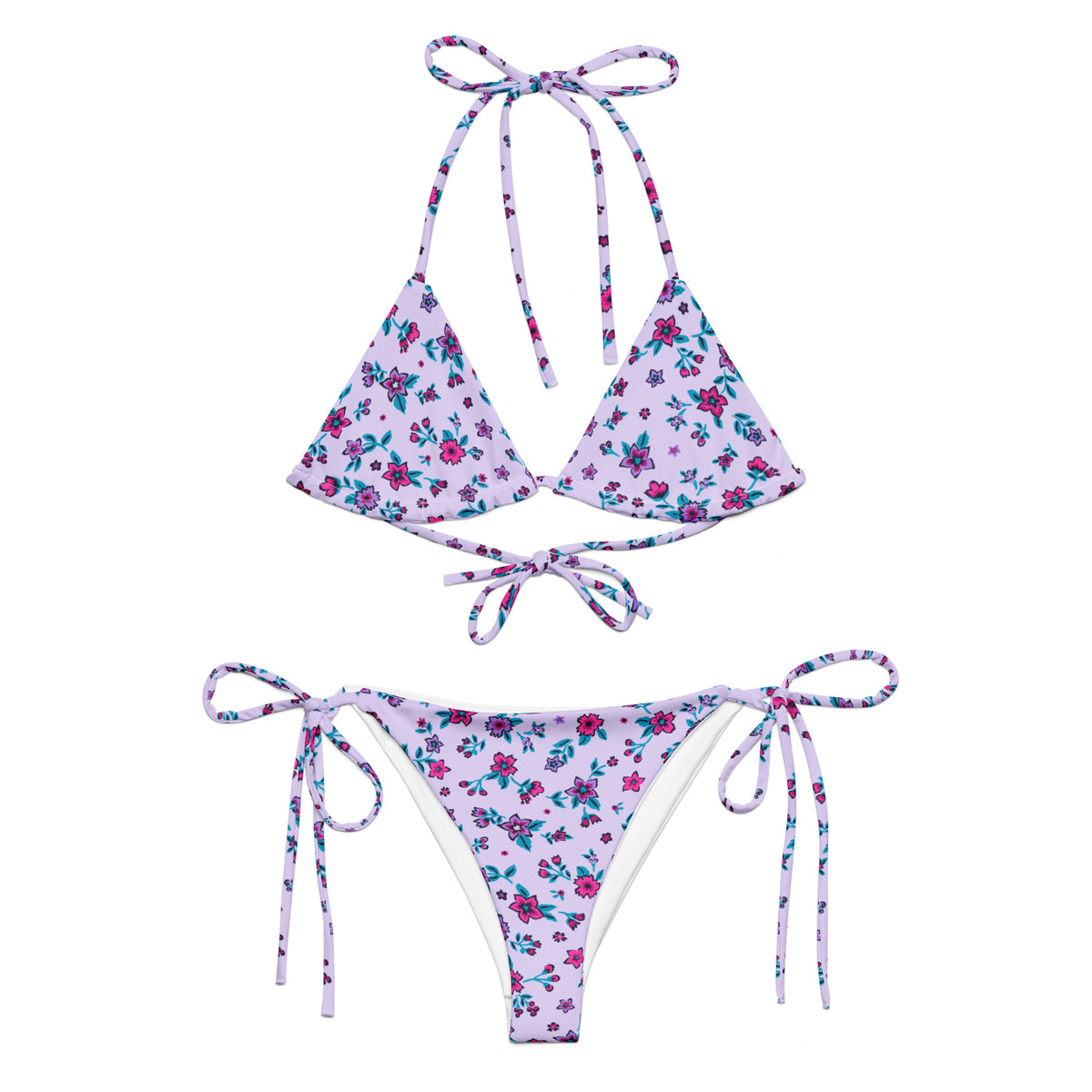 STRING BIKINI SET ECO - LILAC GARDEN