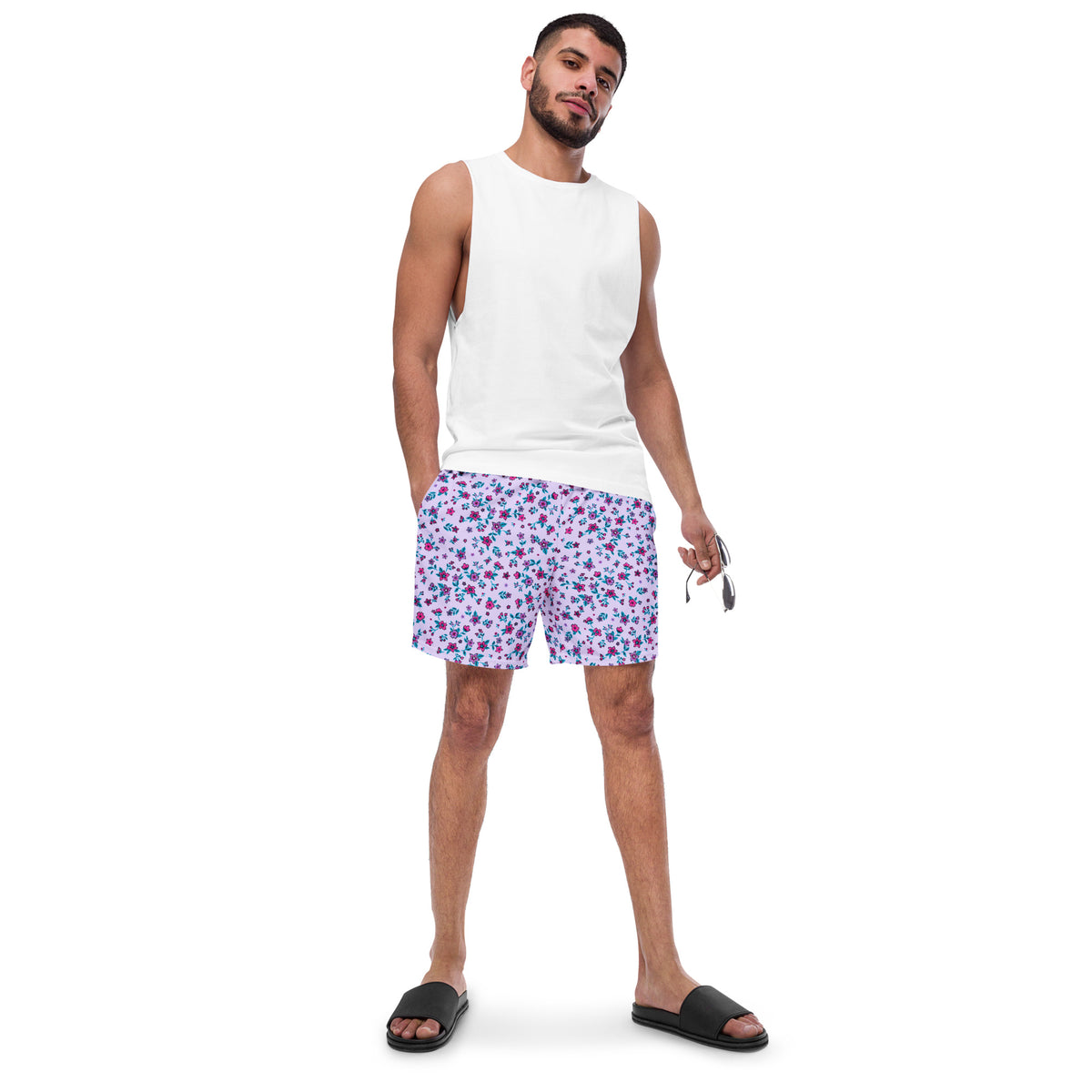 ECO MEN'S SWIM SHORTS | LILAC GARDEN