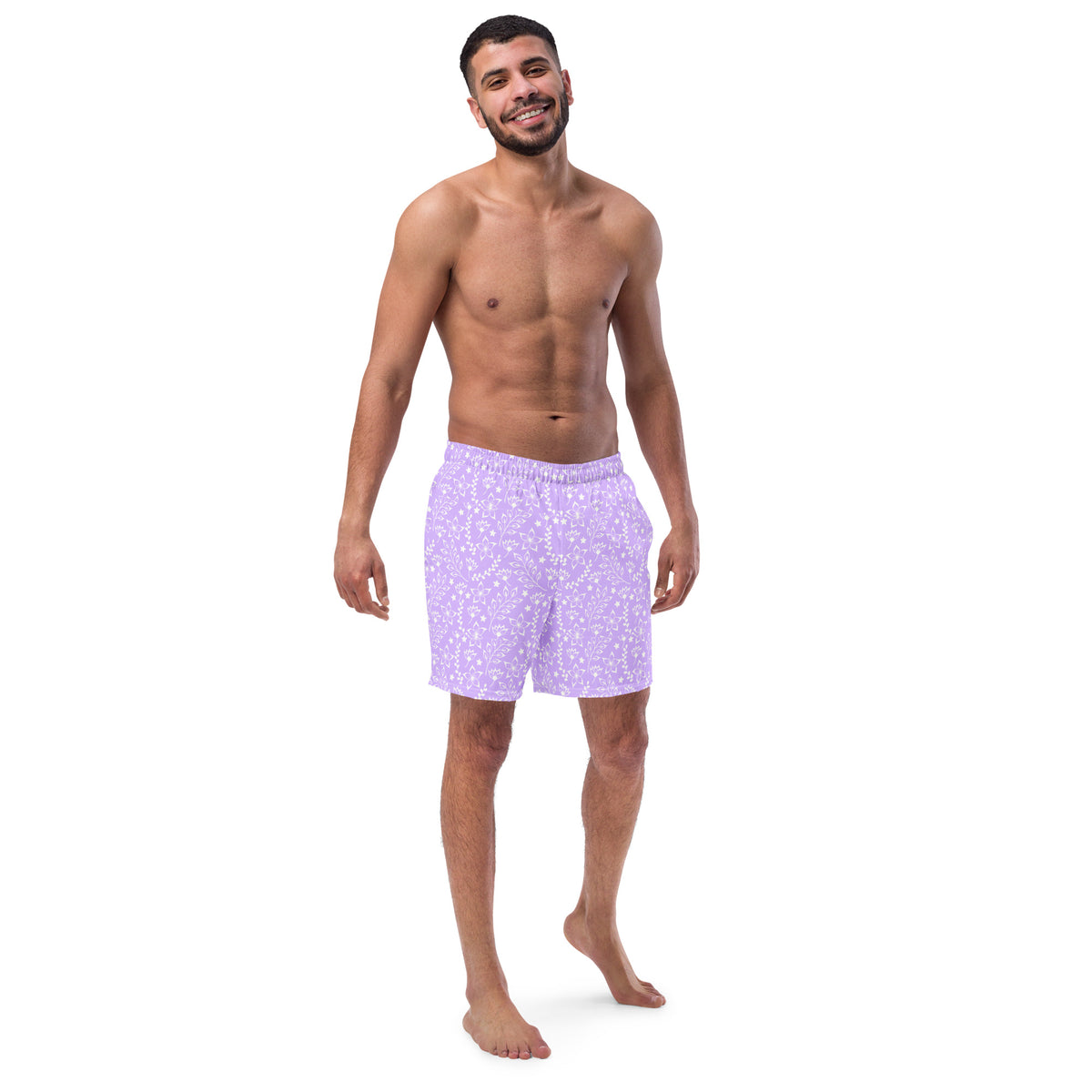 ECO MEN'S SWIM SHORTS | GARDEN PARTY LILAC