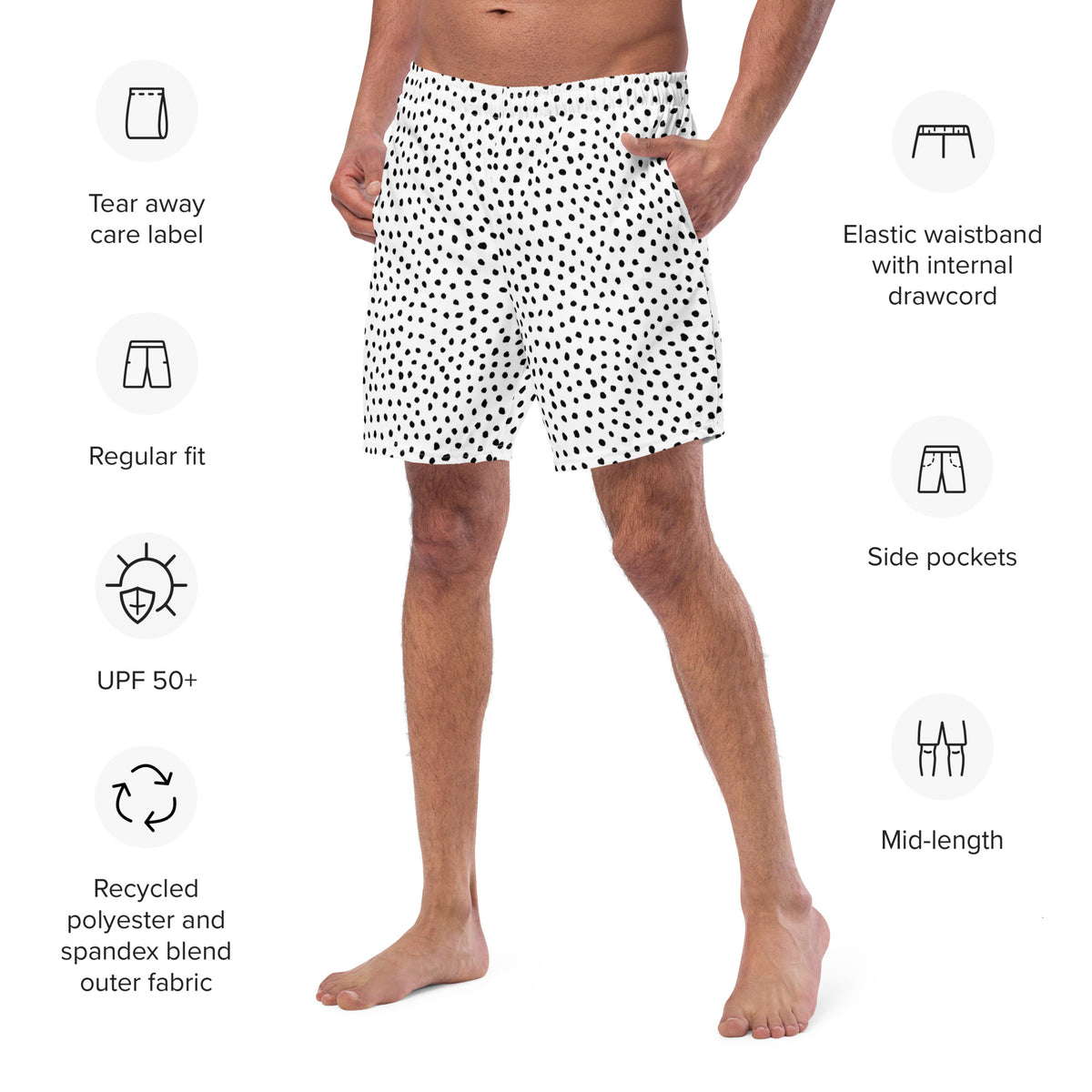 ECO MEN'S SWIM SHORTS | ECO BELO TOCHKI