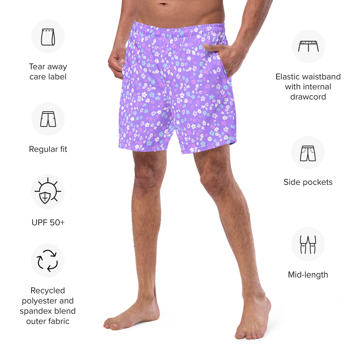 ECO MEN'S SWIM SHORTS  - PURPLE COLADA ECO