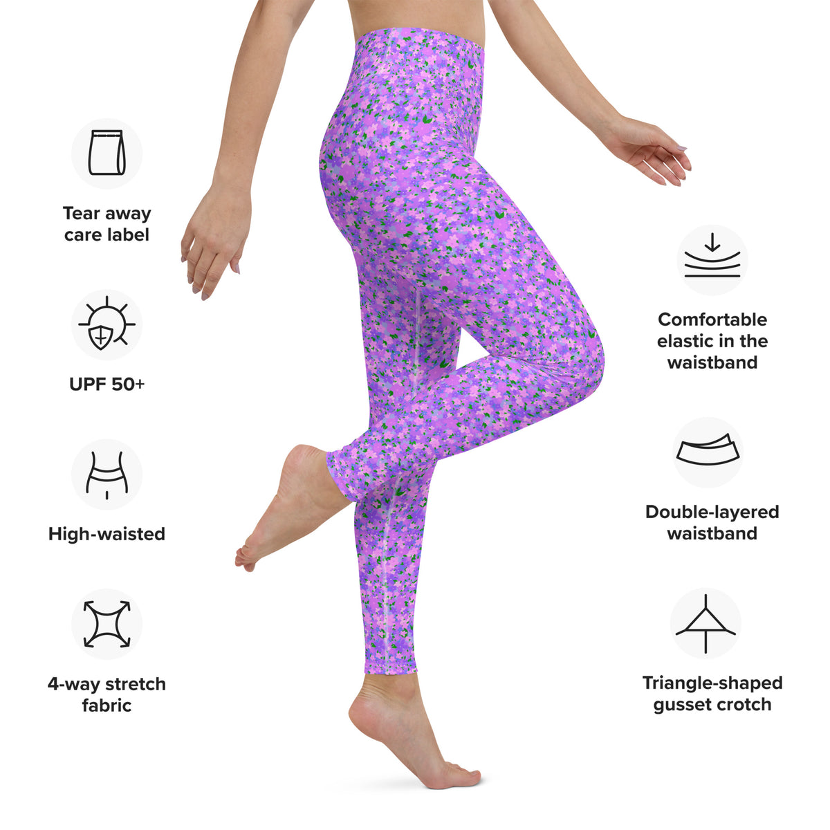 YOGI LEGGINGS - DITSY PURPLES