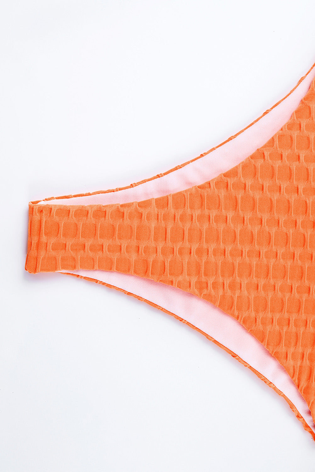 Orange Textured Honeycomb Bikini Bottom