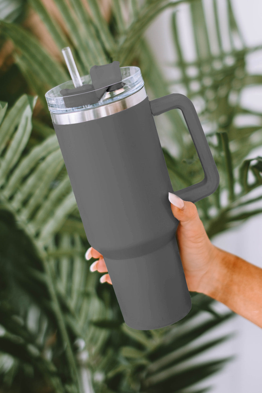 Purple 304 Stainless Steel Insulated Tumbler Mug With Straw