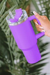 Purple 304 Stainless Steel Insulated Tumbler Mug With Straw