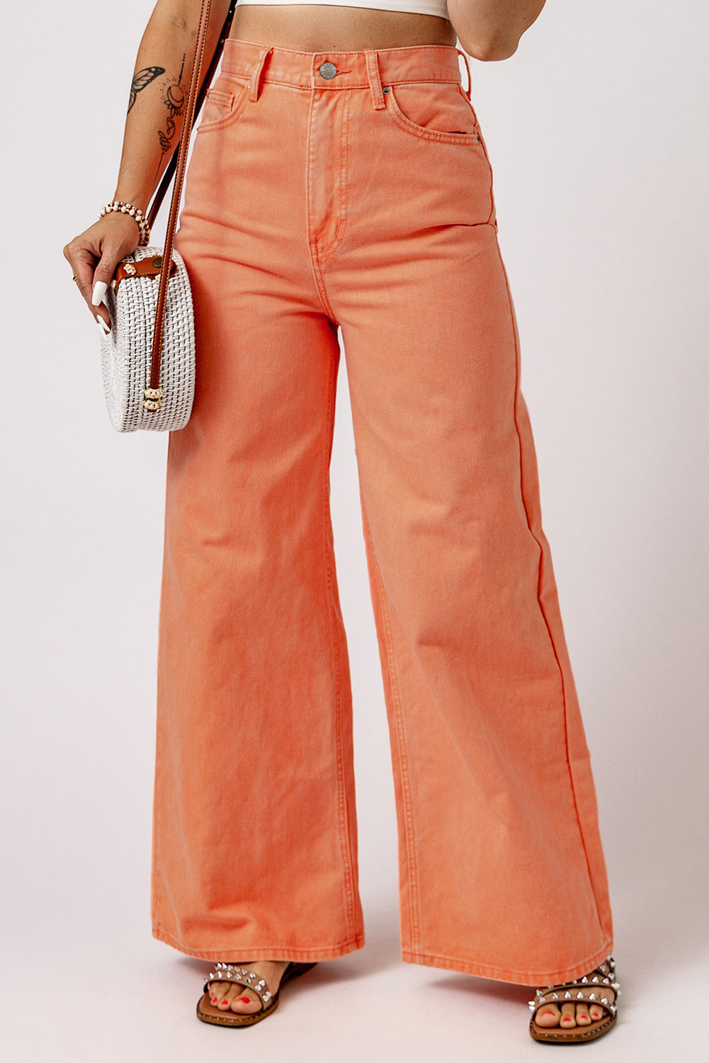 Burnt Orange Skinny Fit High Rise Pants