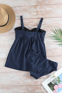 Rosy Casual Cross Swing Tankini Swimsuit