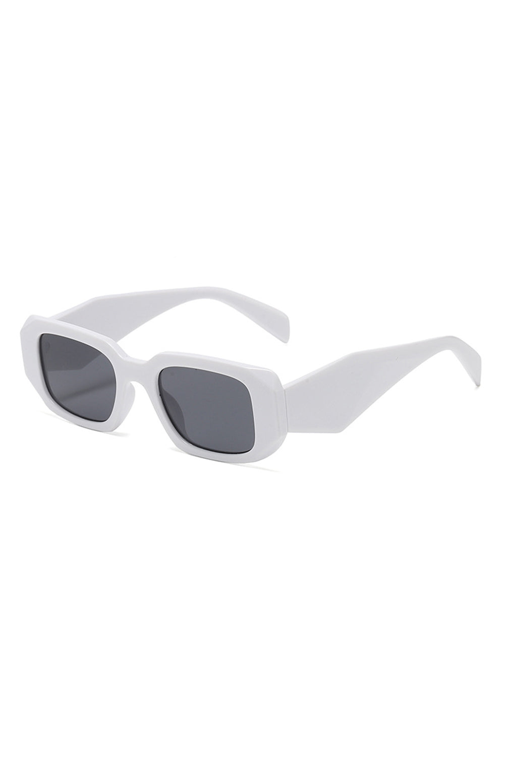White Large Square Frame UV Protection Sunglasses