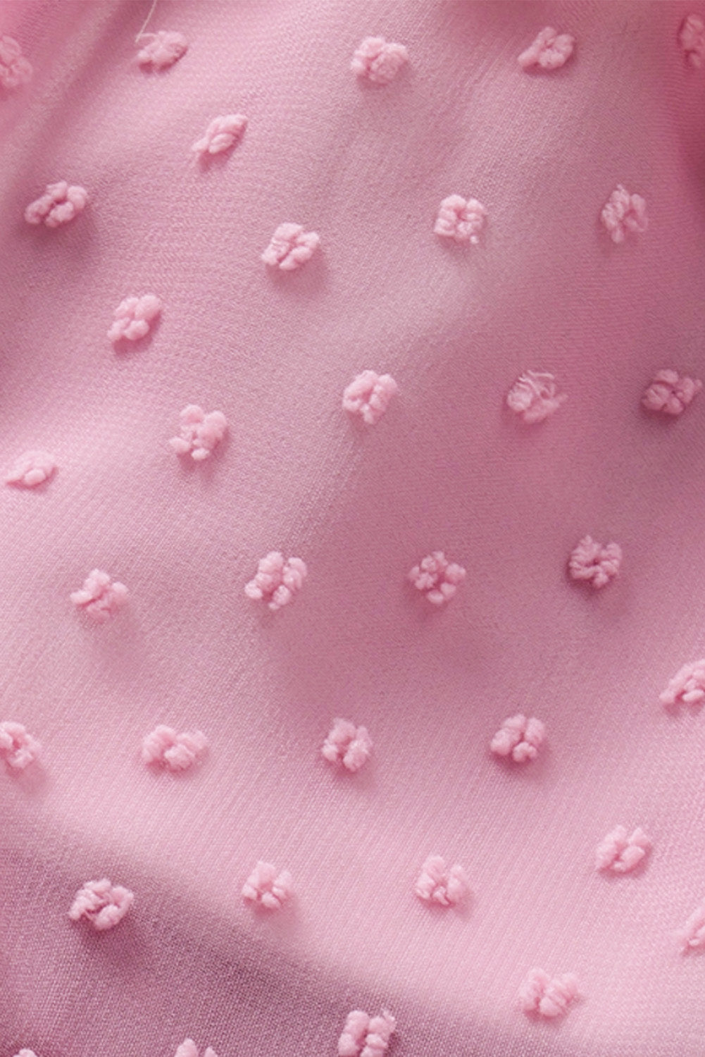 Pink Color Block Swiss Dot Tiered Spaghetti Strap Dress