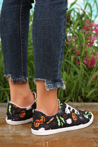 Bright White Halloween Ghouls & Pumpkin Sneakers