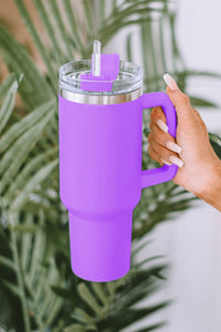 Purple 304 Stainless Steel Insulated Tumbler Mug With Straw