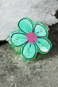 Mint Green Flower Shape Claw Hairpin