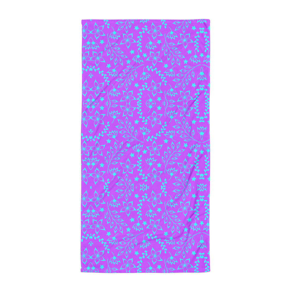 BEACH TOWEL - GARDEN PARTY PURPLE